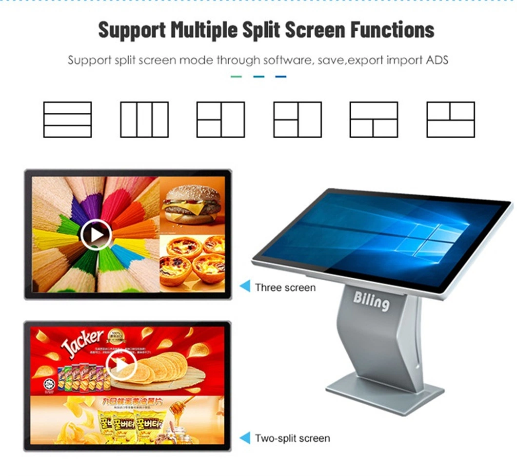 4K Ultra-Thin Horizontal Totem 32 42 49 55 Inch Kiosk Price Vertical Advertising Display Digital Signage Interactive Touch Screen Digital Display Screen Price