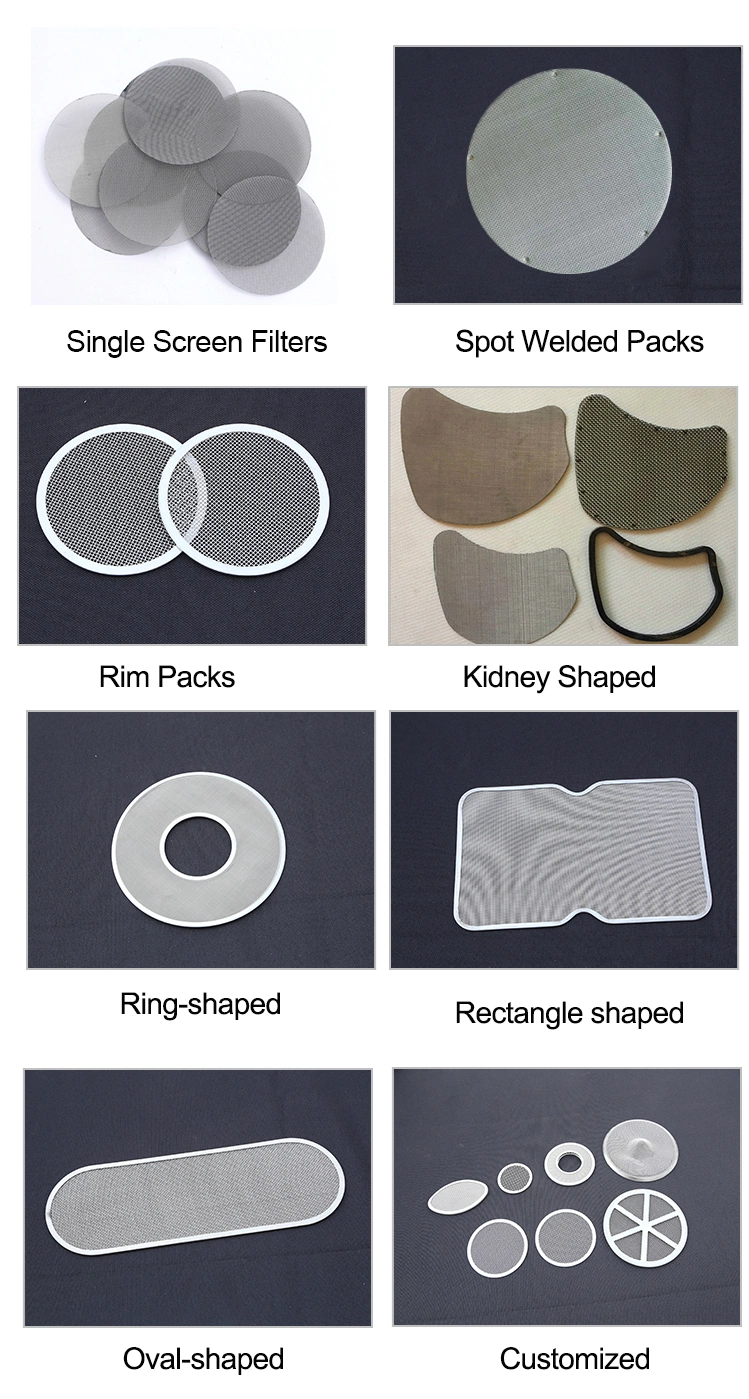 Spot Welded Edges Plastic Melt Filtration Process Extruder Screen Pack