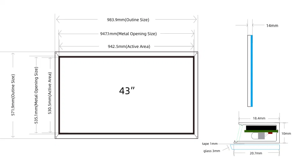 IR Touch Frame 32, 43, 55, 65, 75, 85, 86, 98 Inch Interactive Touch Panel Overlay Kit Infrared Touch Screen