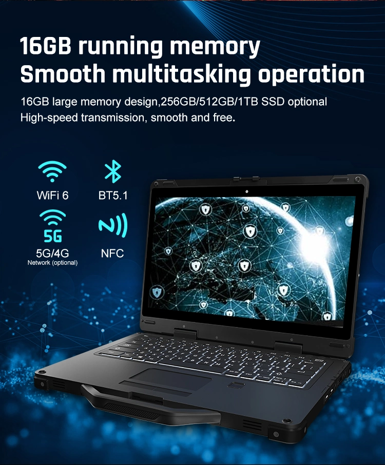 13.3 Inch IP65 4G LTE Rugged Tablet PC New Arrival Original Tablet Laptop PC Explosion Proof Touch Screen Rugged Laptop Computer