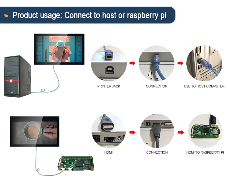 Portworld Embedded 300 Nits IPS Industrial Touch Screen Monitor with DVI HDMI