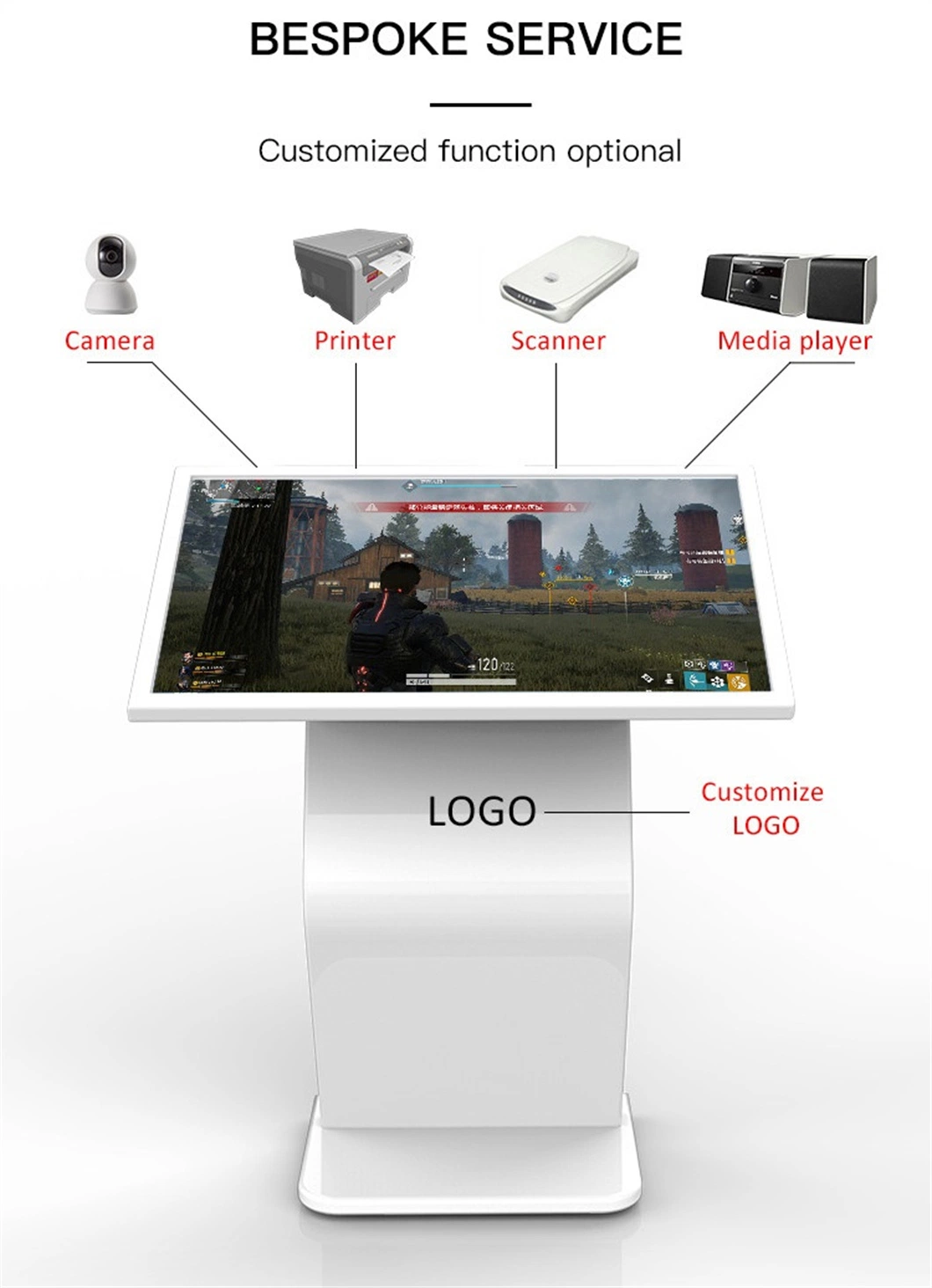 4K Ultra-Thin Horizontal Totem 32 42 49 55 Inch Kiosk Price Vertical Advertising Display Digital Signage Interactive Touch Screen Digital Display Screen Price