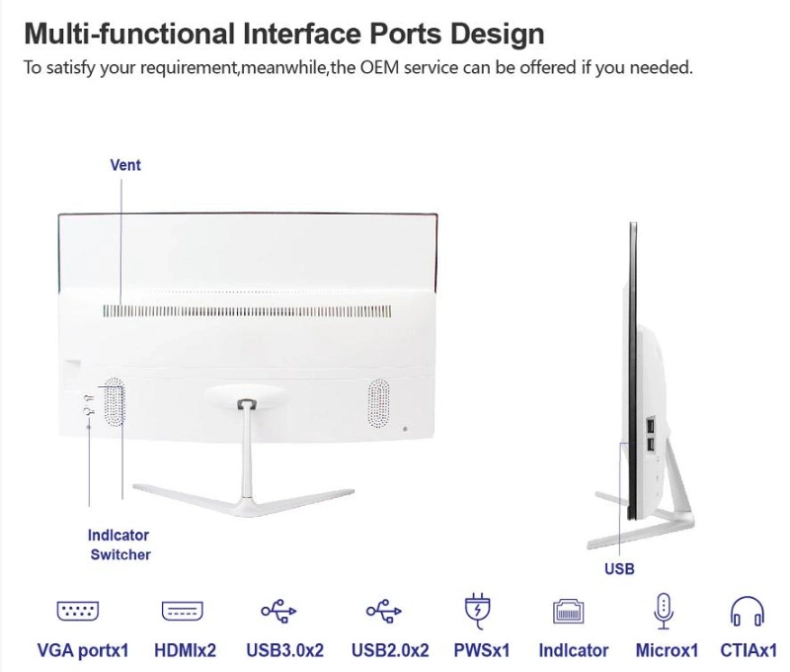 Factory Prices 19.5 23.8 24 Inch LCD Gaming Aio PC Monoblock Hardware &amp; Software Laptop Desktop Computer Touch Screen All in One