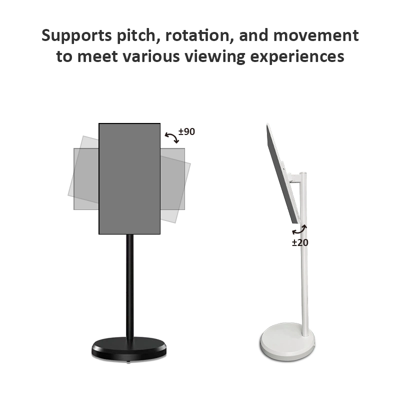 Touch Screen Advertising Monitor 21.5 27 32 Inch Movable Rechargeable LCD Standbyme Smart TV Stand by Me Standby Me