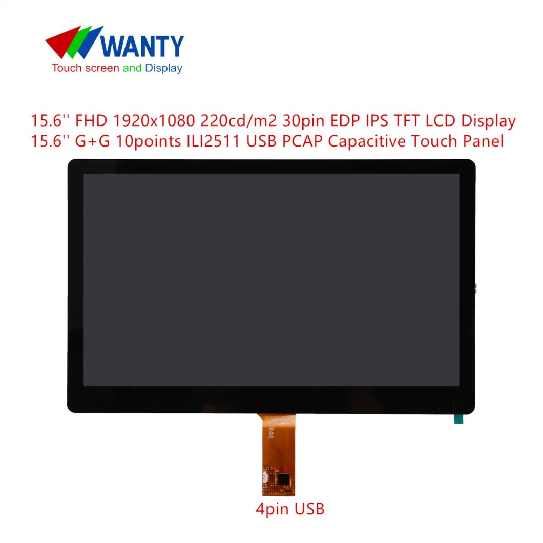 Factory Provided Custom OEM ODM 15.6 Inch USB Glass+Glass Multi-Point PCAP Touch Screen TFT LCD Display Monitor Projected Capacitive Touch Panel Touch Screen