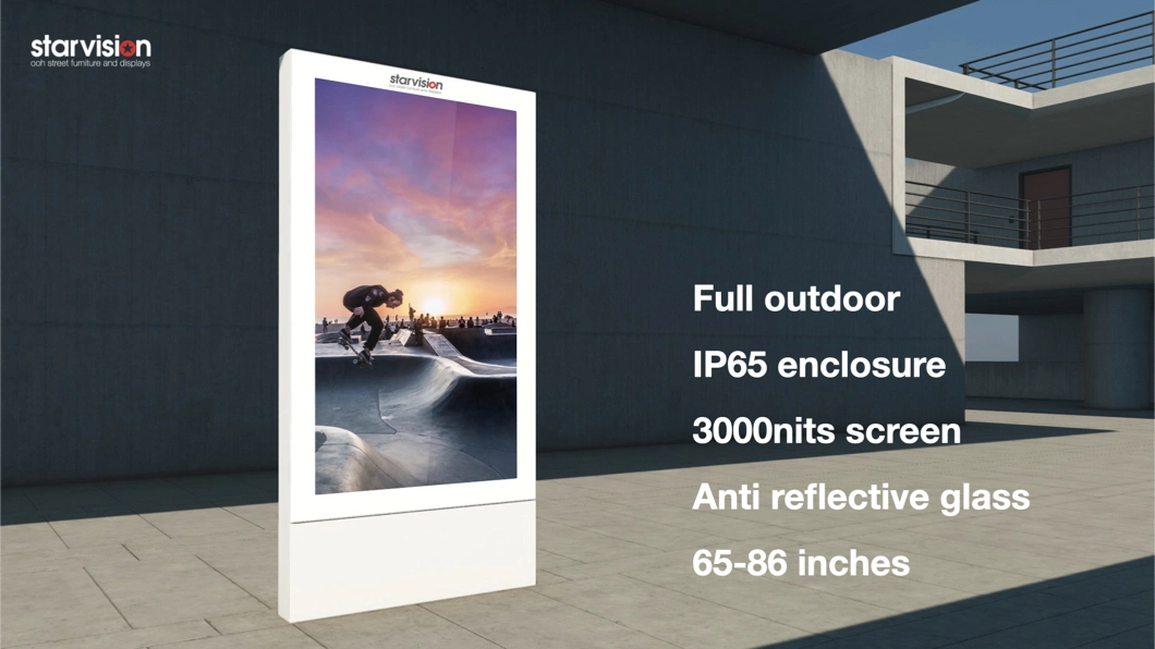 Waterproof Advertising Kiosk Double Sided Outdoor LCD Display Digital Signage for Airport