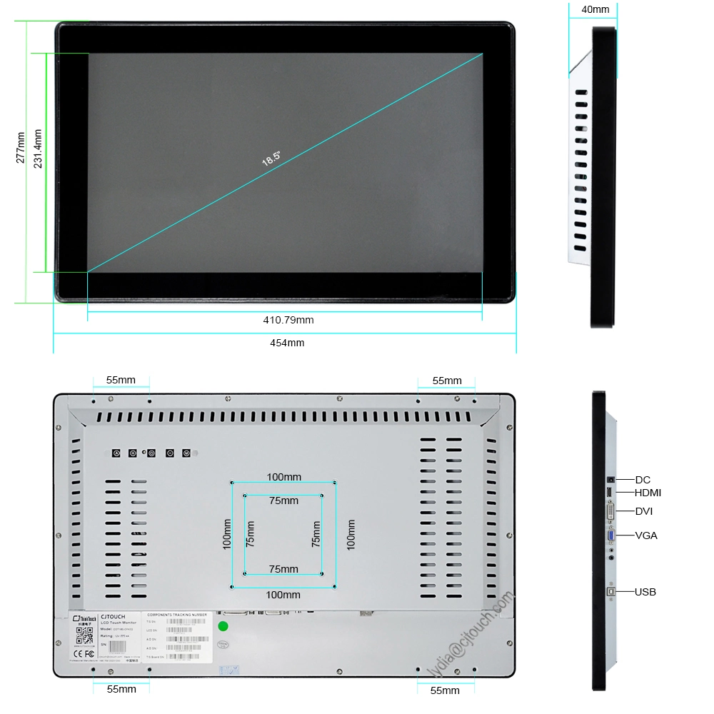 18.5 Inch Industrial Grade Touch Screen Monitor