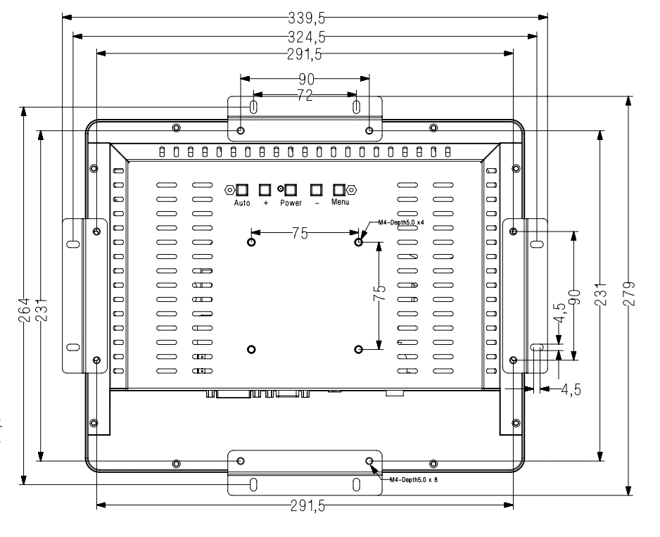 12.1 Inch LCD TFT Open Frame Capacitive Flat Touch Monitor