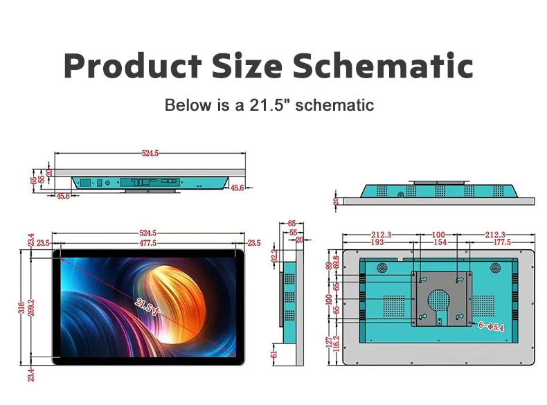 21.5inch LCD Display Ultra-Thin Integrated Touch Screen Monitor Touch All-in-One with PC