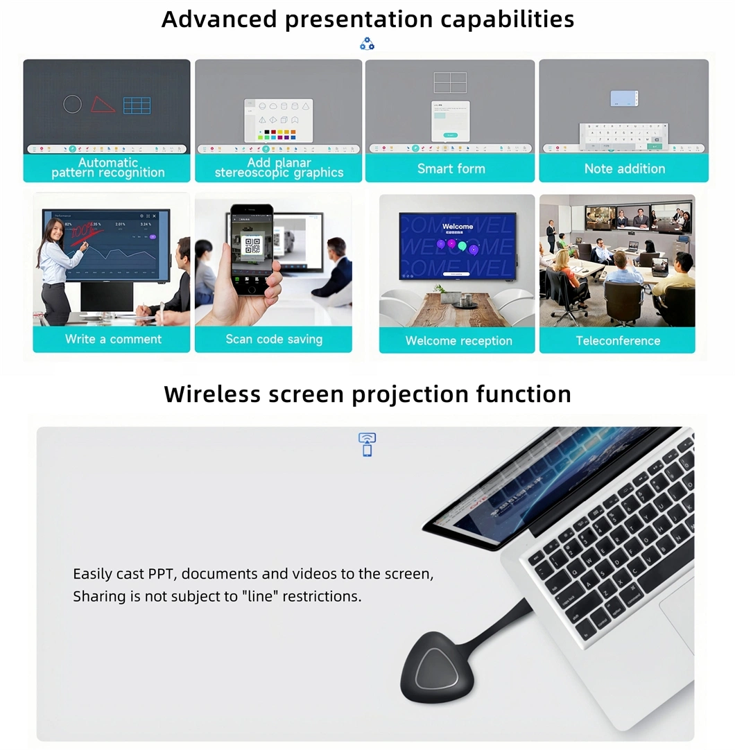 55 65 75 86 98 100 110 Inch Digital Smartboard Office Supplies Smart Board TV Price All in One PC Touch Screen Whiteboard LCD White Board Interactive Flat Panel