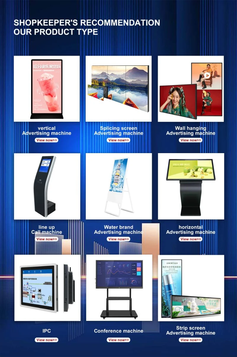 Full HD Indoor Interactive Kiosk Floor Stand Touch Screen 75 85 Inch Vertical Totem Digital Signage LCD Advertising Screen