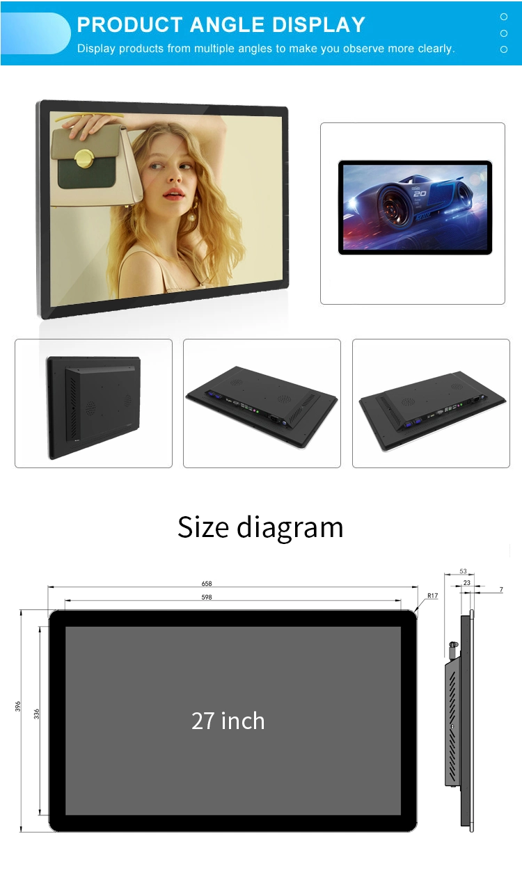 Sunlight Readable IP65 23.6&quot; VGA HMI DVI USB Touch Monitor