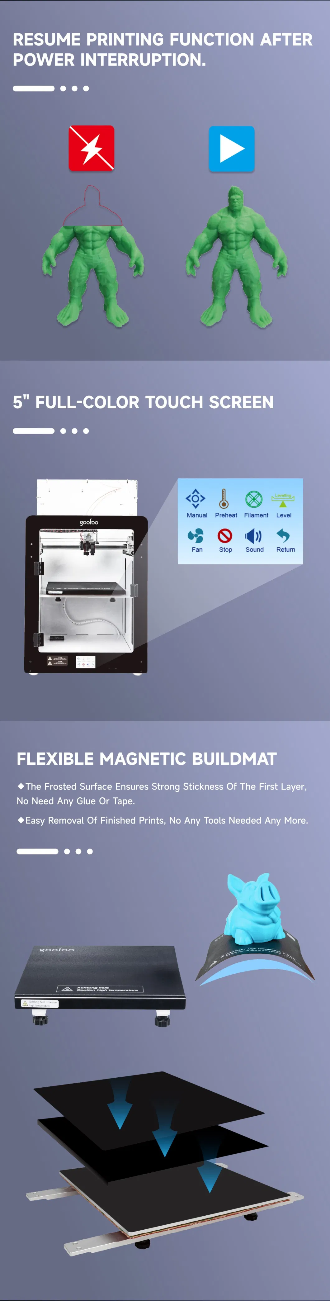 Professional 3D Printer with WiFi Function, High Precision Printing with Engineering Filament