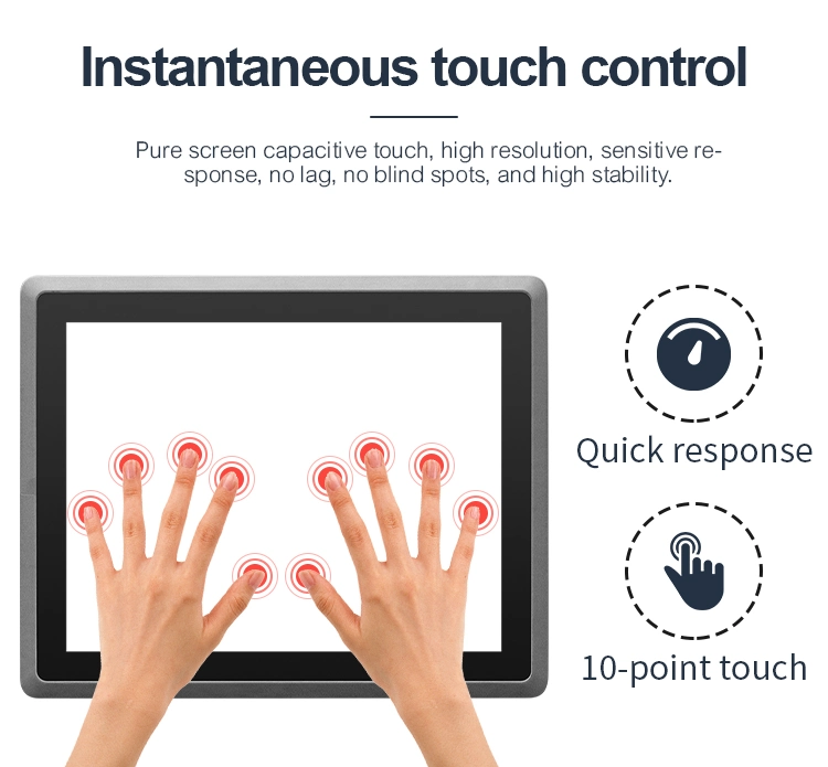 Dual LAN Multi Capacitive Touch Support to Android or Windows Industrial Panel PC with Touch Screen 12 Inch