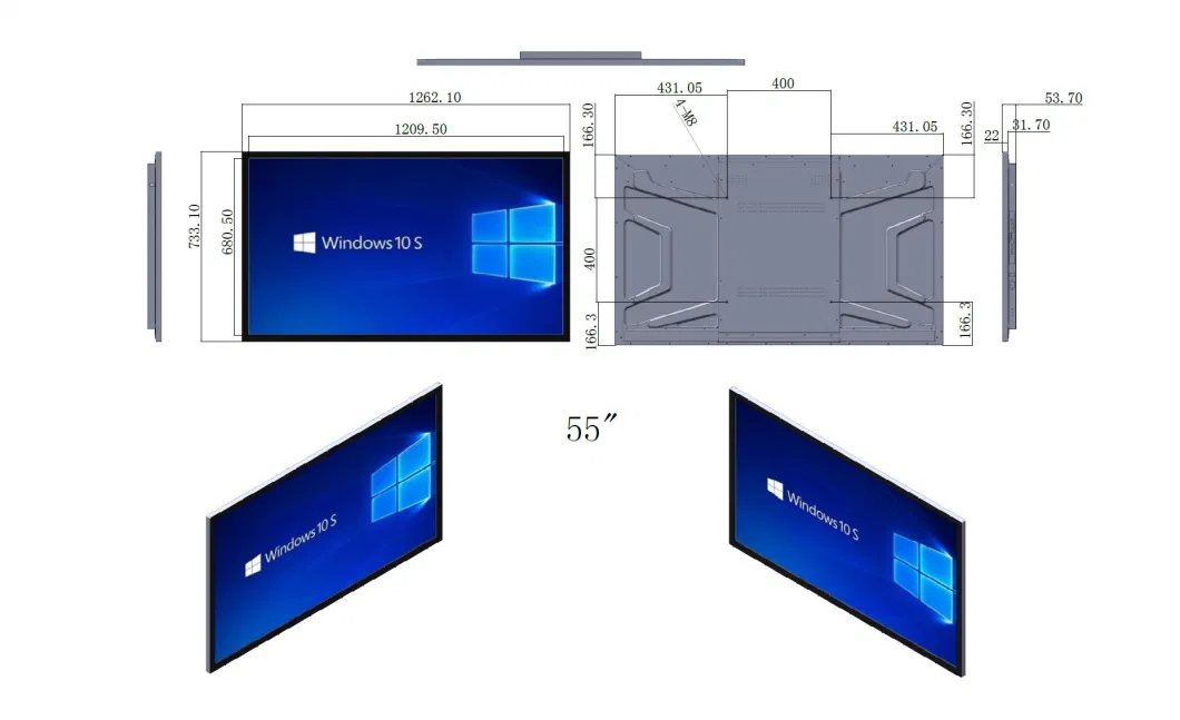 55 Inch Big Size Wall Mount Touch Screen All in One Computer