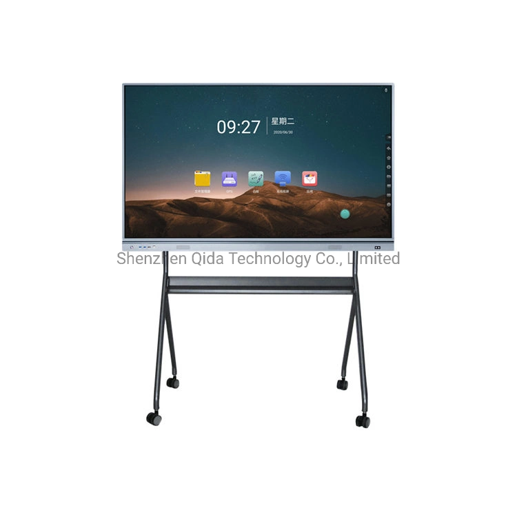 65 75 86 100 Inch Finger Touch Screen Interactive Display Flat Panels with Camera Microphone for Video Conference &amp; Education