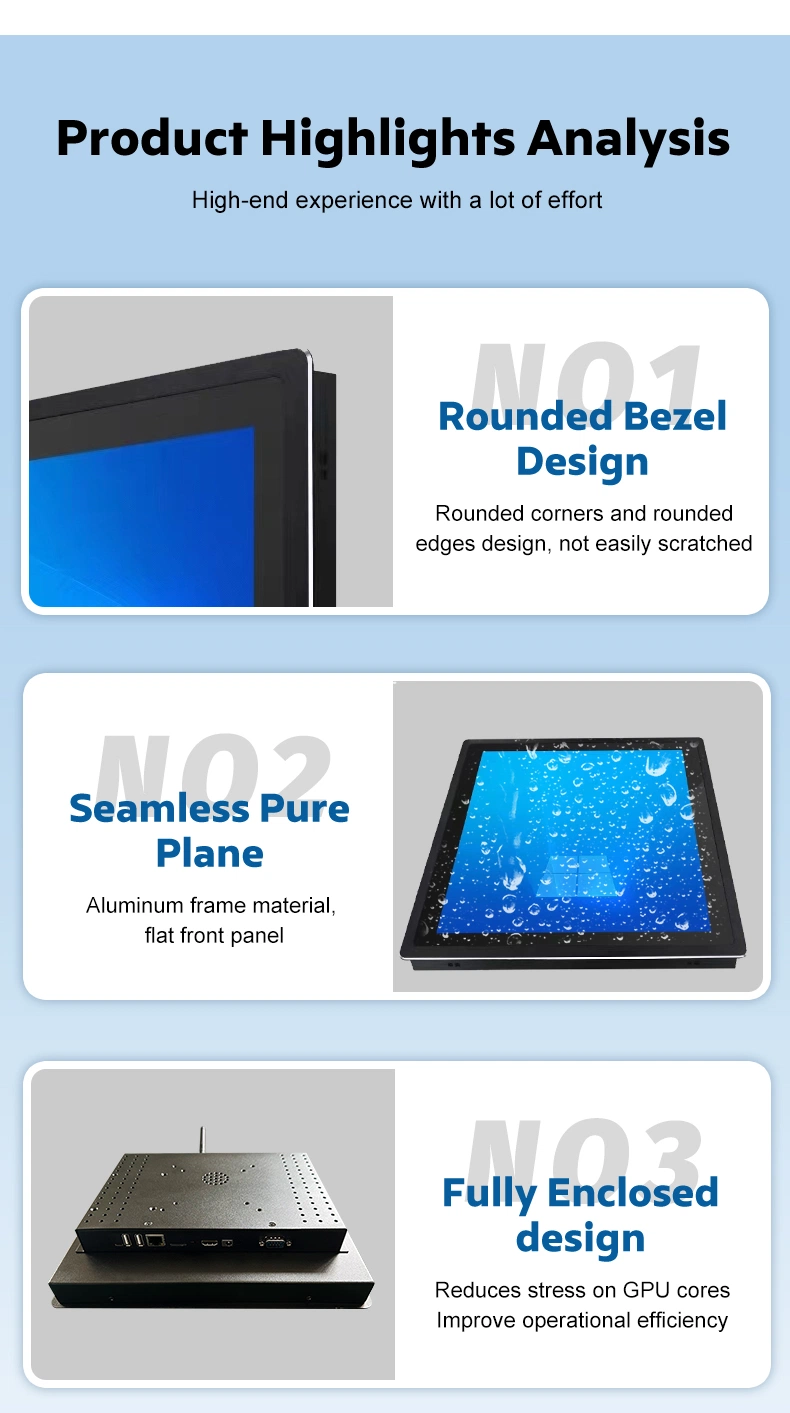 13.3 Inch 2g Emmc 8g Rk3288 Android OS Embedded Industrial Touch Monitor Waterproof Touch Screen