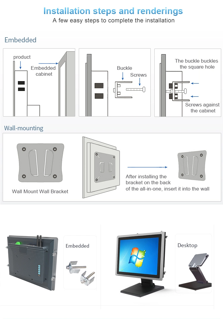 15.6 Inch IP65 Dustproof Waterproof Touch Screen Win7/8/10 OS Panel PC Mini Industrial Computer