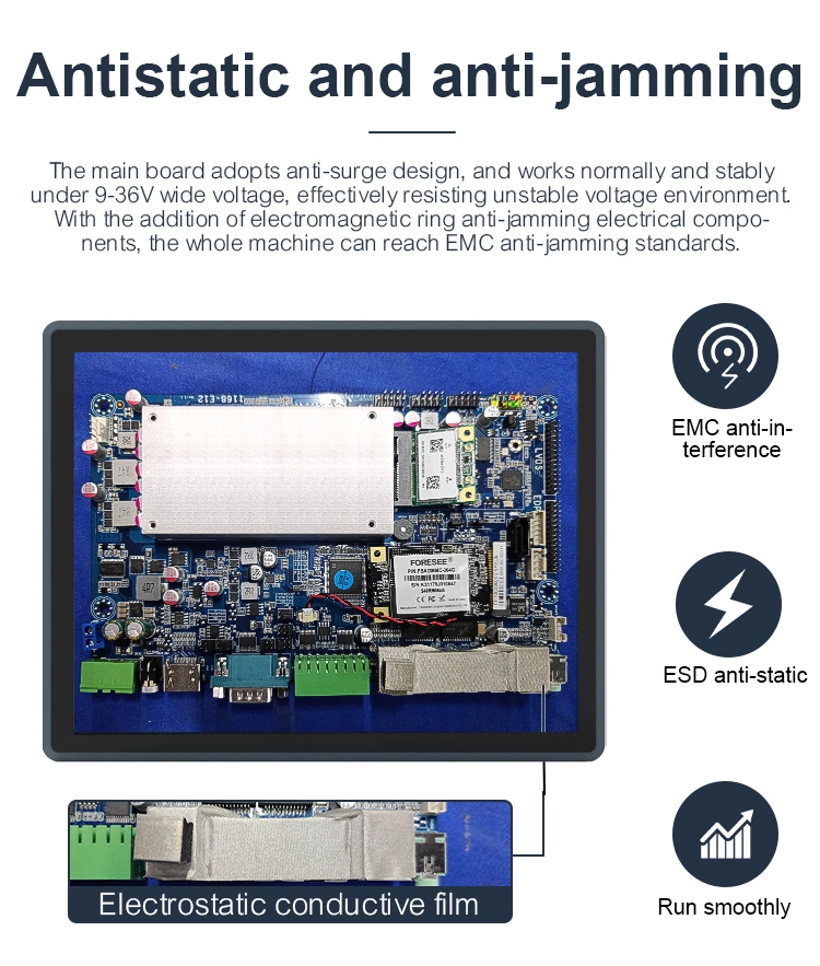 15 Inch Fully Enclosed Embedded HDMI USB VGA Interface Industrial Capacitive Touch Screen Industrial Monitor