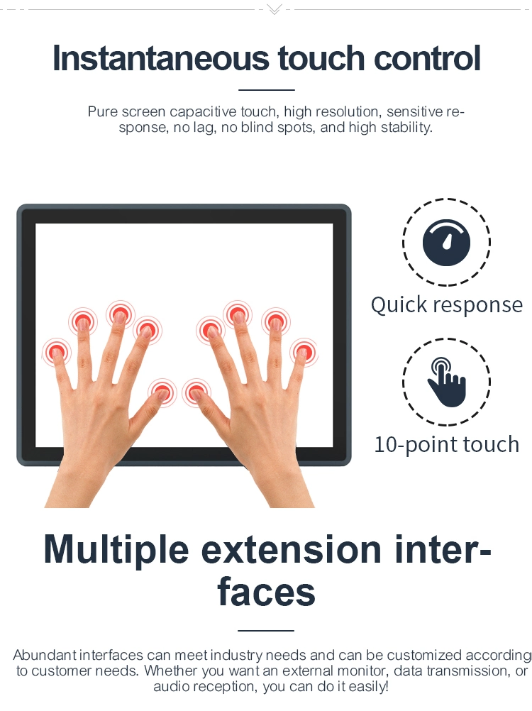 15 Inch Fully Enclosed Embedded HDMI USB VGA Interface Industrial Capacitive Touch Screen Industrial Monitor