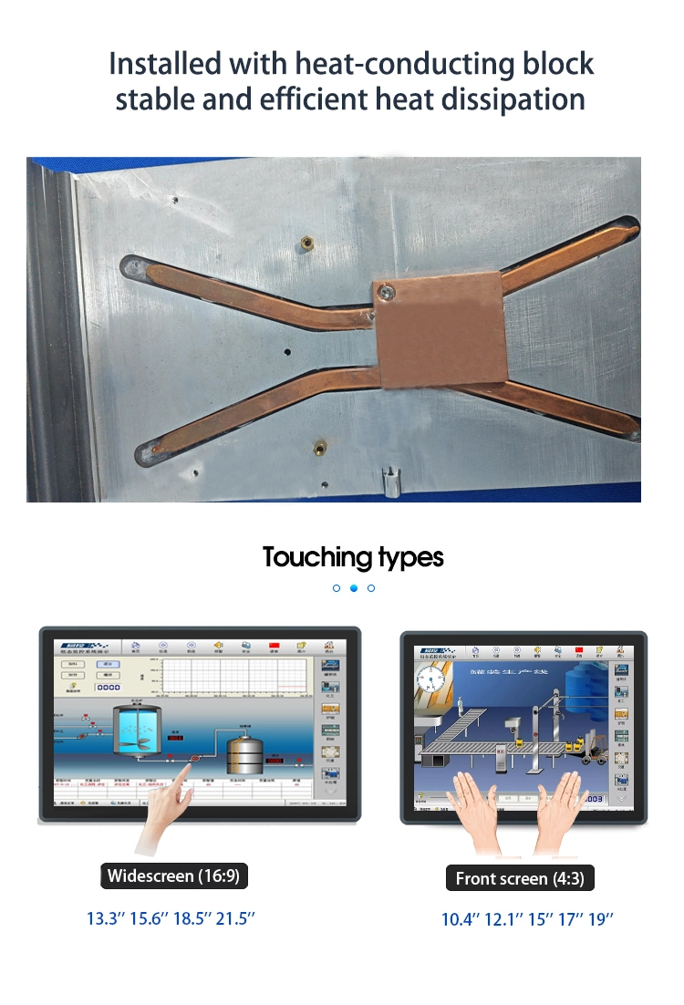 15 Inch Fully Enclosed Embedded HDMI USB VGA Interface Industrial Capacitive Touch Screen Industrial Monitor