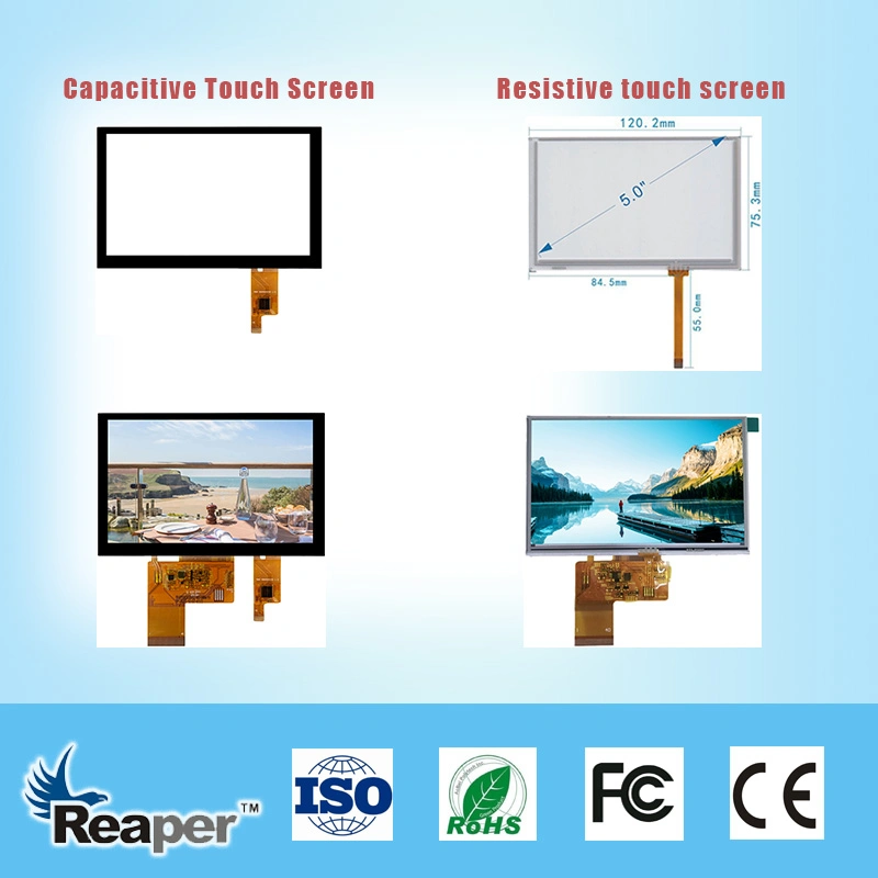 TFT LCD Display Screen 5inch Full Visual Angle 480*272 Optional Capacitive or Resistive Touch Panel