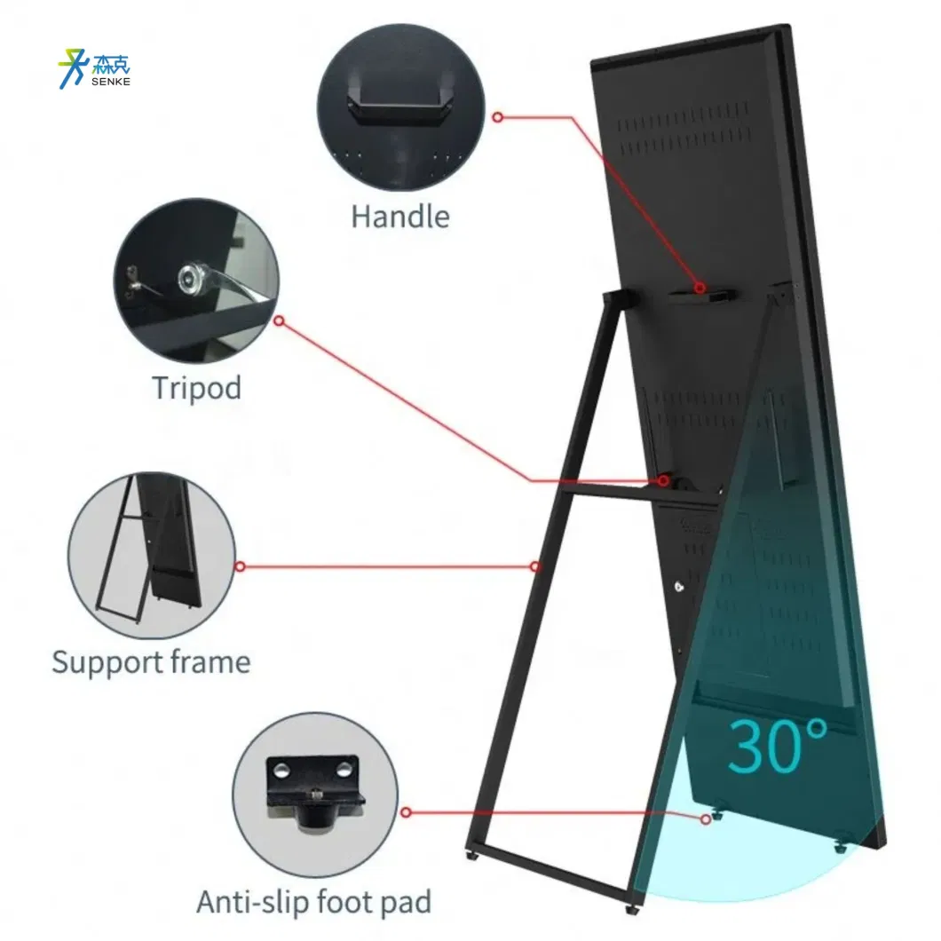 Senke 55inch Screen Indoor Floor Standing Digital Signage Standing Indoor Screen Foldable Digital