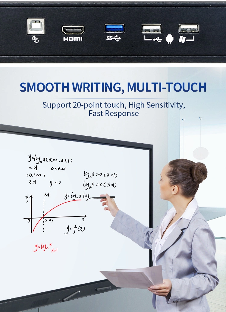 OEM ODM Big Size 86 100 Inch Educational Interactive Whiteboard Touch LCD Screen Smart Board