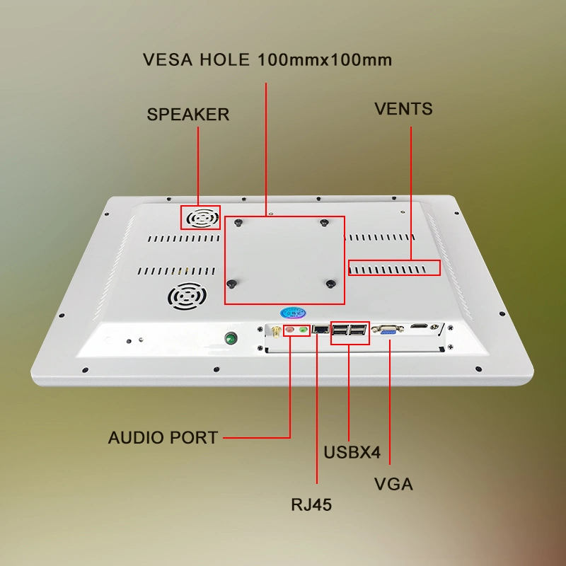 OEM 21.5&quot; White Aluminum Frame Capacitor Touch Screen Swing Arm Support Industrial All in One Machine