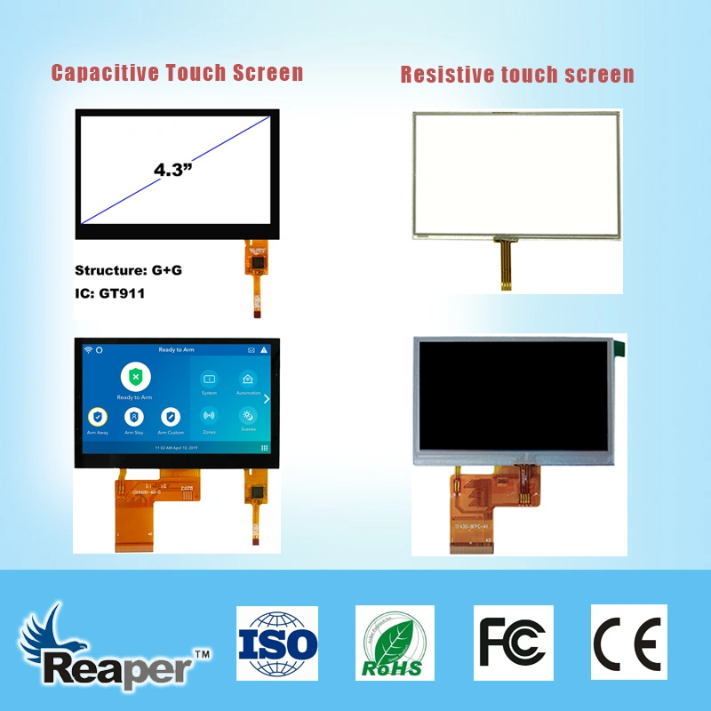 4.3 Inch TFT LCD Display Module Optional Touch Screen Panel with Controller Board Support Both PAL System and NTSC Apply for Intercom