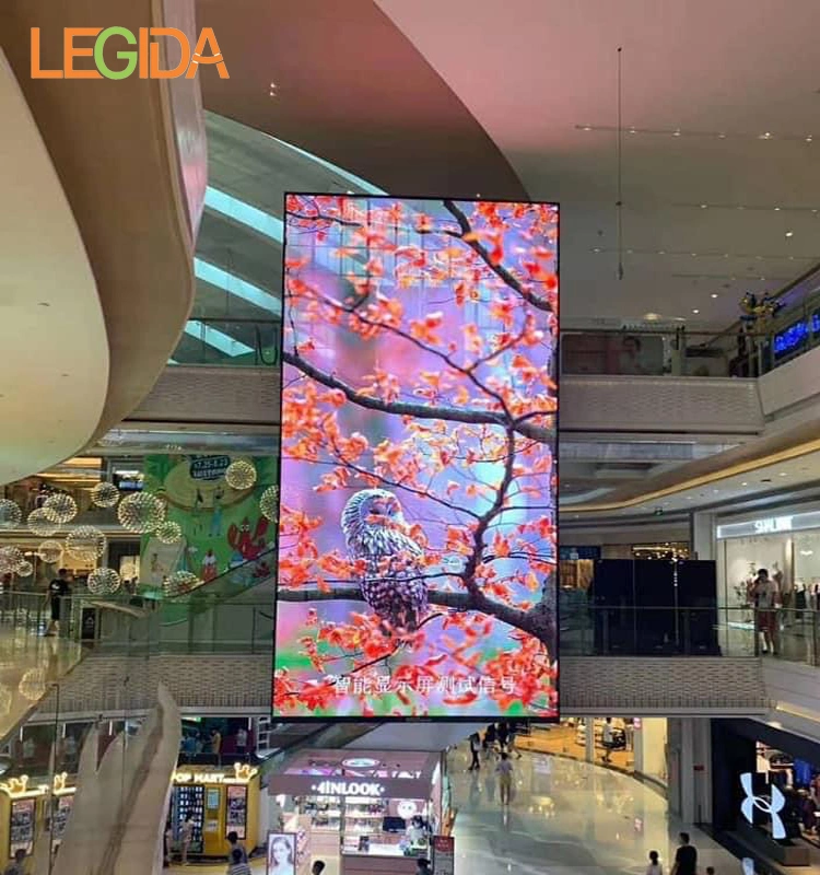 P3.91mm P3.91-7.81mm High Definition Indoor Glass Trestle LED Transparent Touch Display Screen