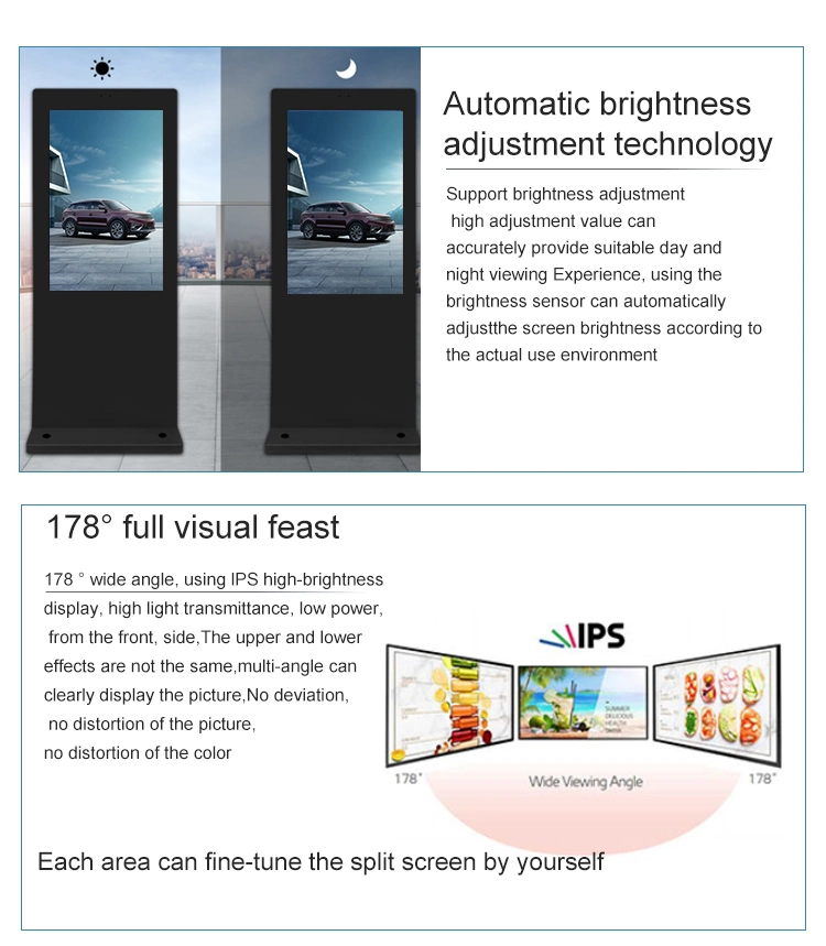 55 Inch Waterproof Outdoor LCD Advertising Screen Digital Signage Display Outdoor