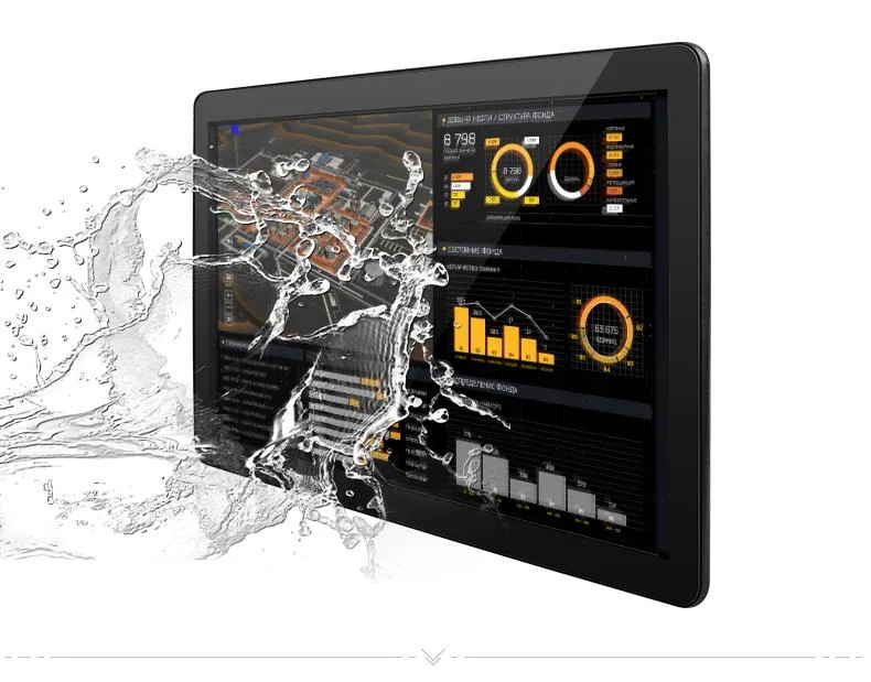 Wide Screen 1920*1080 12V Fanless Industrial Computer Dual LAN Ipc Touch All in One 23.6&quot; Industrial PC