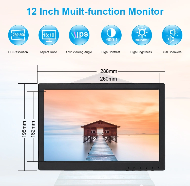 12.1inch Tn HDMI Industrial Touch Display Monitor Screen for Computer Hospital Equipment