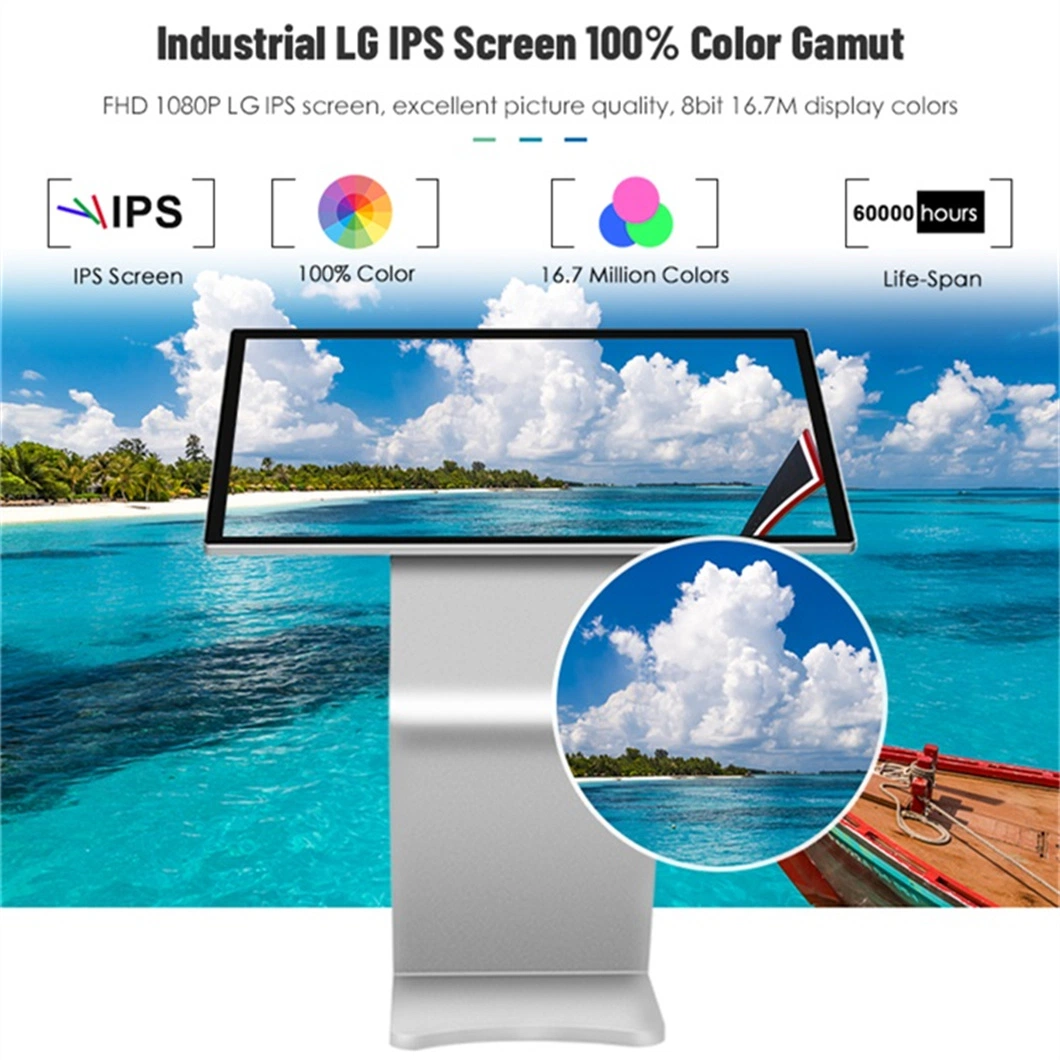 4K UHD Horizontal 32 49 55 65 Inch LCD Totem 42 Inch Kiosk Machine Price Vertical Advertising Display Digital Signage Interactive Touch Screen
