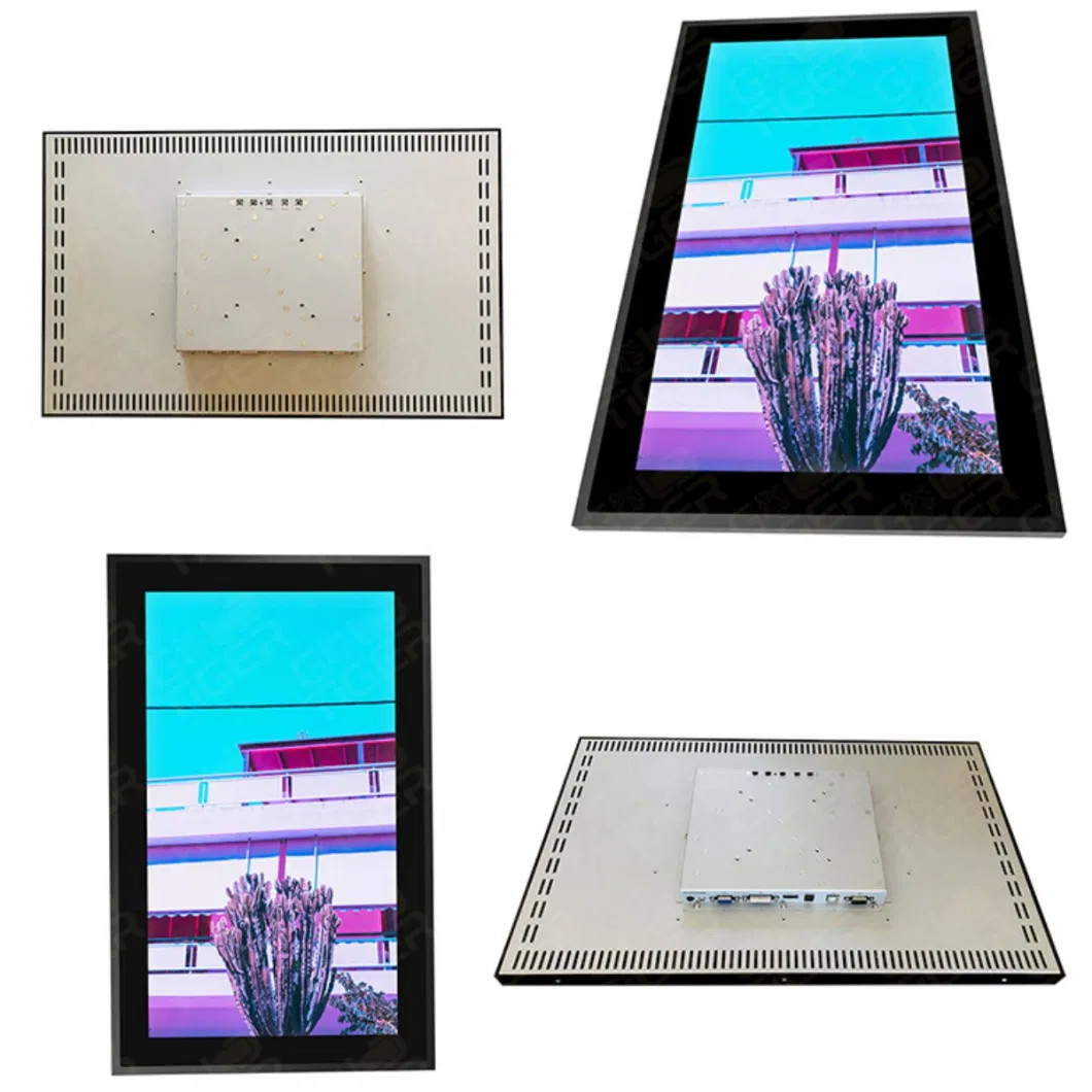 Very Cheap Price 27 Inch Capacitive Waterproof IP65 Embedded Touch Screen Monitor with LED Ring Lights Pcap 3m RS232 LCD Vertical Display for Gambling