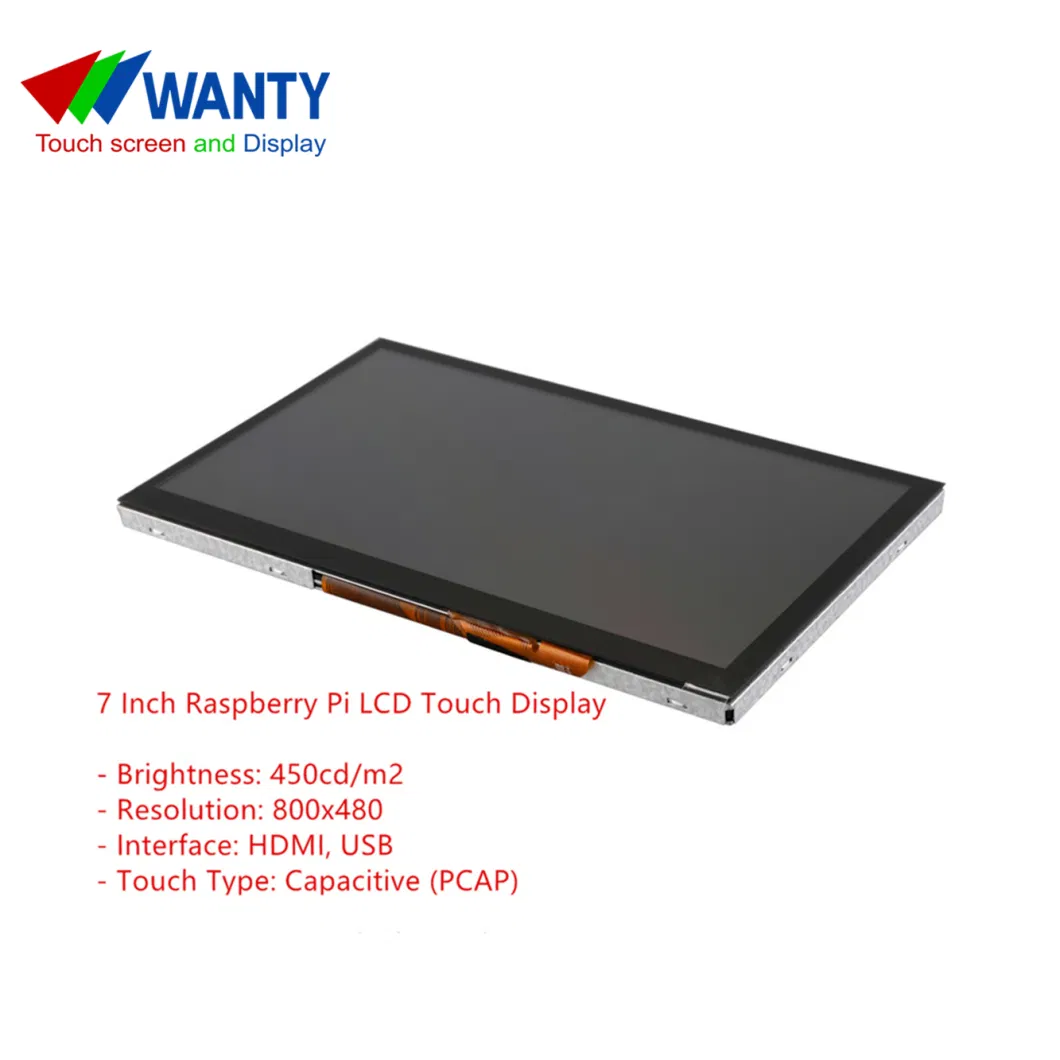 China Supplier 7 Inch 800x480 HDMI LCD Module TFT Display 5Points Cap Touchscreen PCAP Projected Capacitive Touch Panel Screen