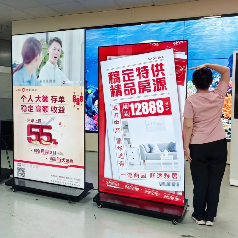 75&quot; Totem Advertising Screen LCD Display Kiosk 4 K Digital Signage