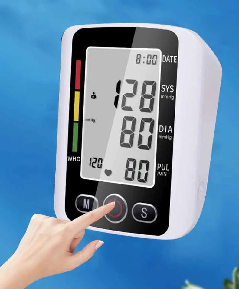 New Large LCD Automatic Portable Upper Arm Type Digital Sphygmomanometer Bp Meter Digital Blood Pressure Monitor