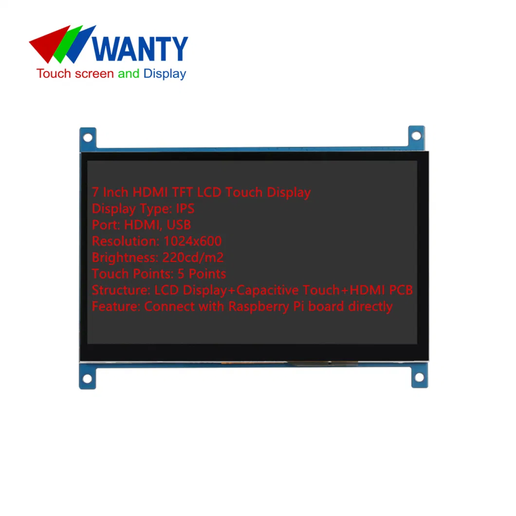 Customized 7 Inch 1024x600 IPS HDMI LCD Panel Touch Screen Module Raspberry Pi TFT LCD Touch Display Monitor