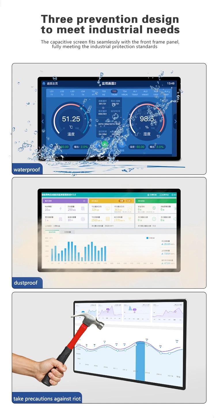 15.6 Inch Open Frame Screen Monitor Industrial All-in-One LCD Touchscreen Monitor IP65 Touch Screen Monitor