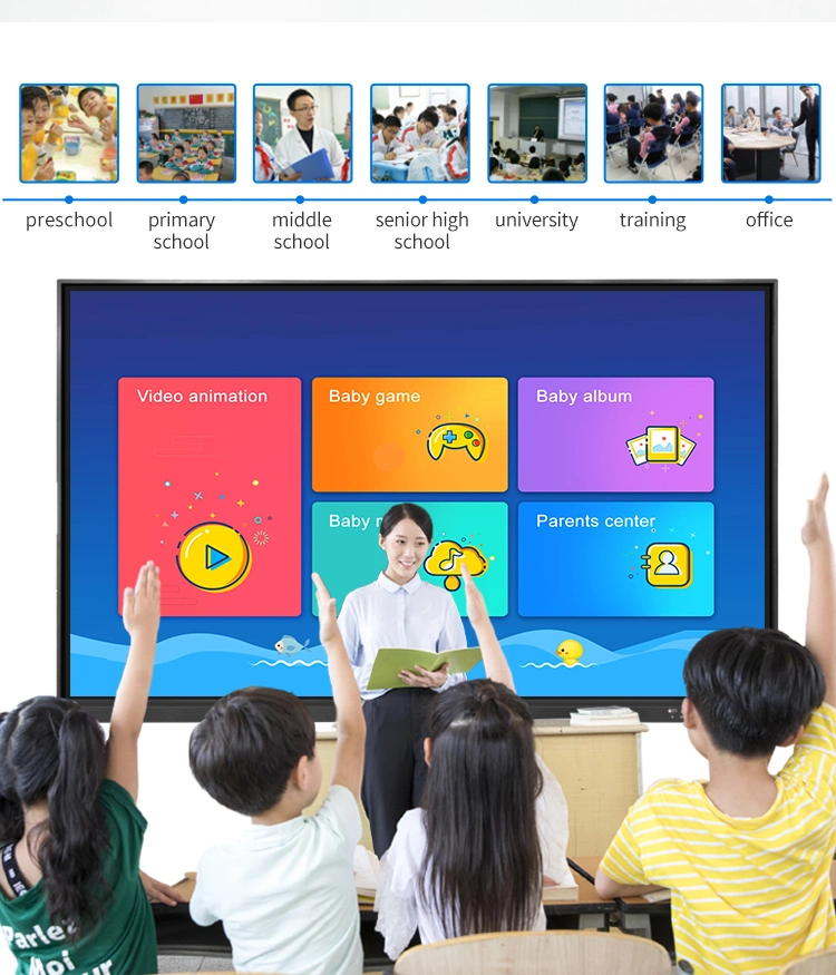 Senke Whiteboard Manufacturer Removable OPS All in One IR Multi Touch Screen 4K Interactive Flat Panel 75 Inch