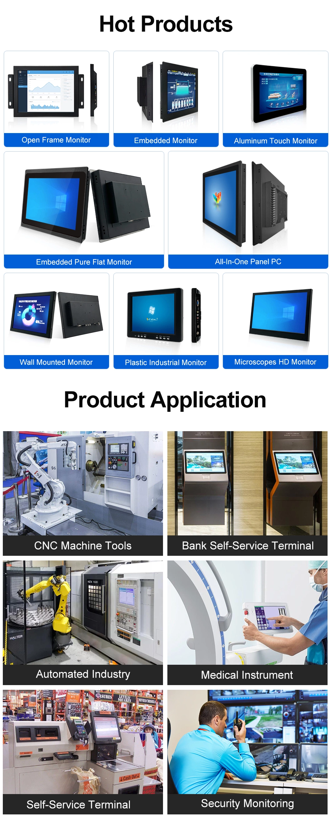 15&prime;&prime;/15.6&prime;&prime; Inch 1024*768 HDMI VGA AV BNC Resistive Touch Screen Metal Case TFT Open Frame Embedded OEM ODM Industrial LCD Monitor