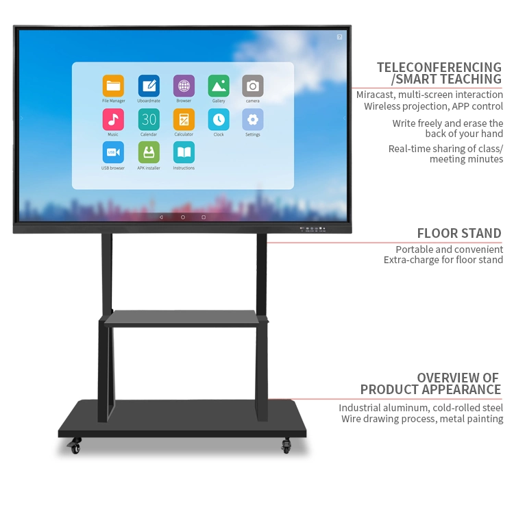 Senke Whiteboard Manufacturer Removable OPS All in One IR Multi Touch Screen 4K Interactive Flat Panel 75 Inch