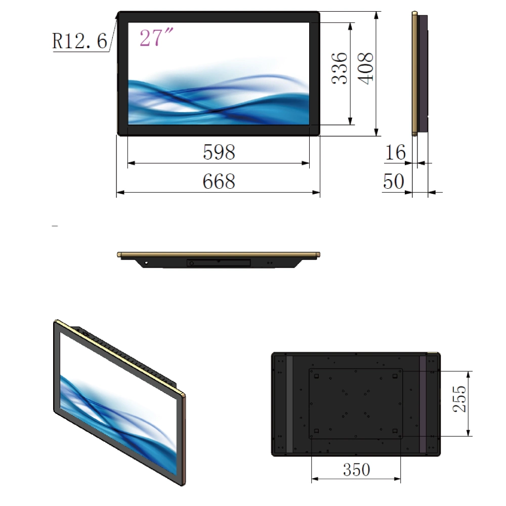 27 Inch Open Frame Network LCD Monitor Touch Screen