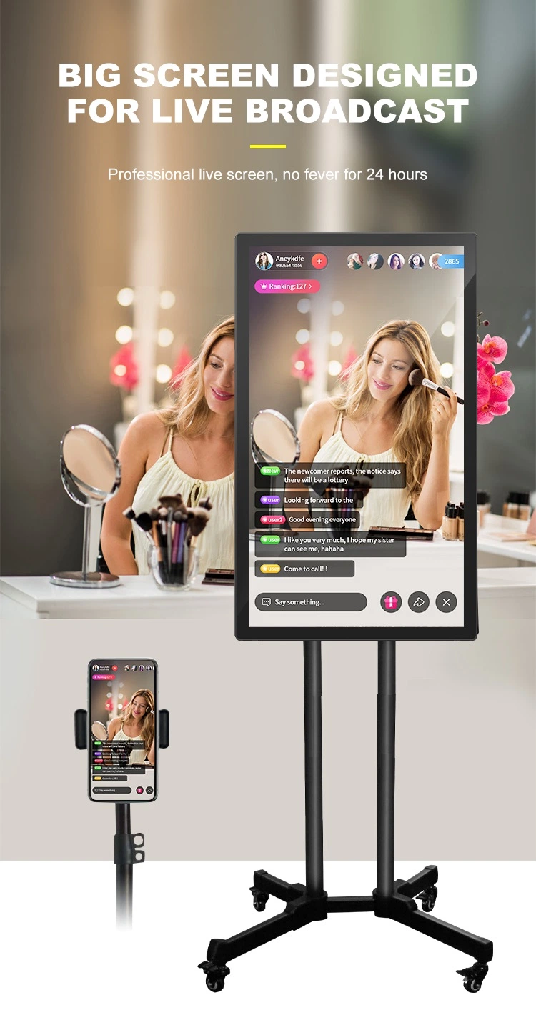 32/43/55 Inch High-Definition Touch Screen Streaming Mobile Live Broadcast Live Stream Large Screen for Tiktok/ Facebook/Youtube/Instagram Network Anchor