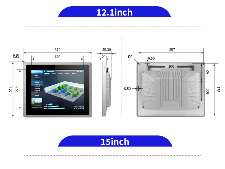 Fanless Industrial PC Touch Panel PC Embedded 7 10 15 19 21 Inch Android Windows Capacitive Industrial Computer with RFID All in One PC IP65 Industrial Panel PC