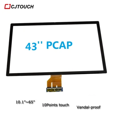 Lavagna interattiva Pubblicità schermo tattile capacitivo da 43 pollici Overlay PCAP Tecnologia touchscreen USB a 10 punti
