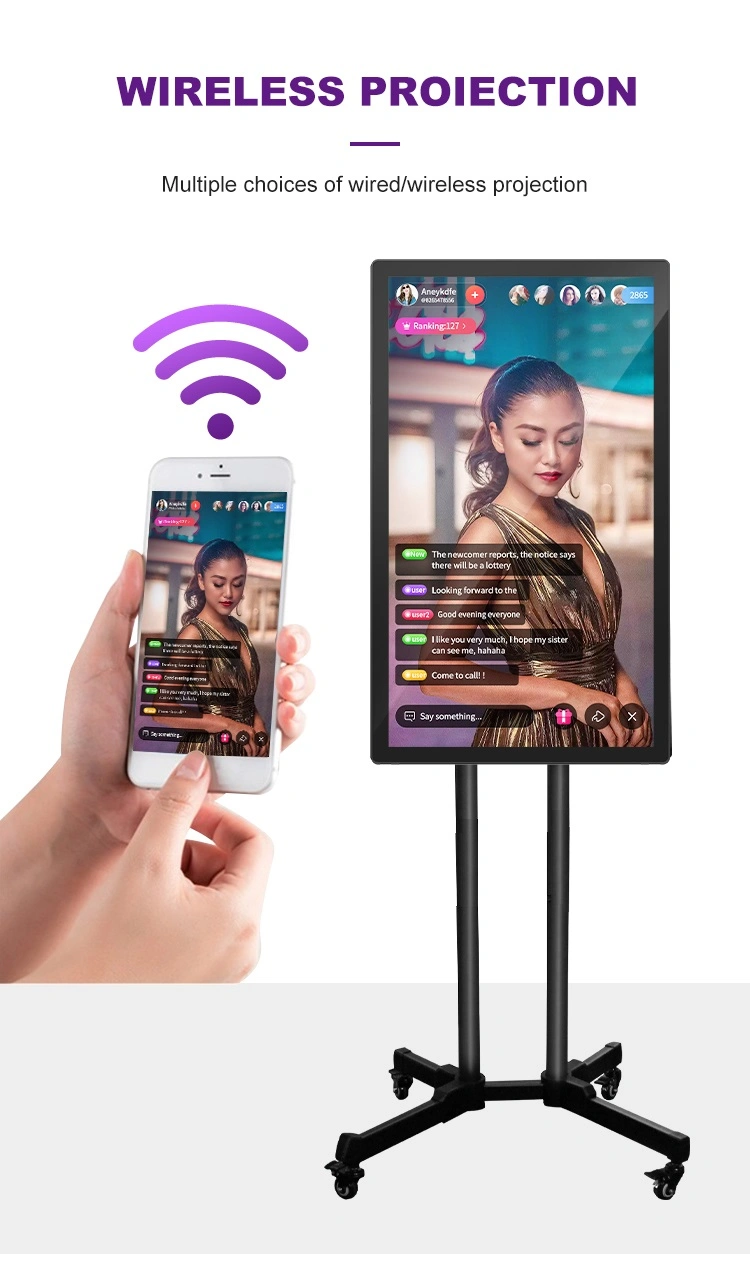 32/43/55 Inch High-Definition Touch Screen Streaming Mobile Live Broadcast Live Stream Large Screen for Tiktok/ Facebook/Youtube/Instagram Network Anchor