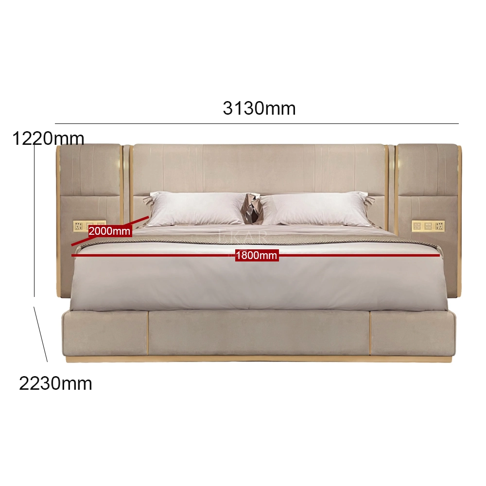 Multifunctional Bed Screen with Smart Switch - Bedroom Bed Furniture